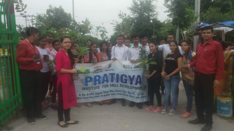 tree plantation at Pratigya Institute for Skill development